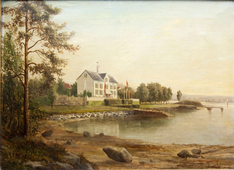 Kokkeplassen, akvarell fra 1850-årene HH